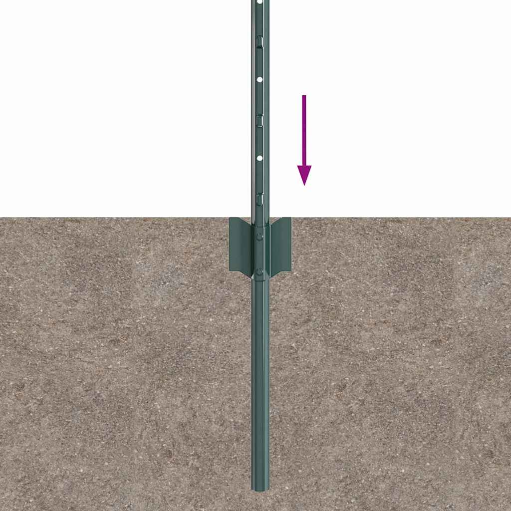 Palo della recinzione 22 pcs Verde 120 cm Acciaio | homemem39