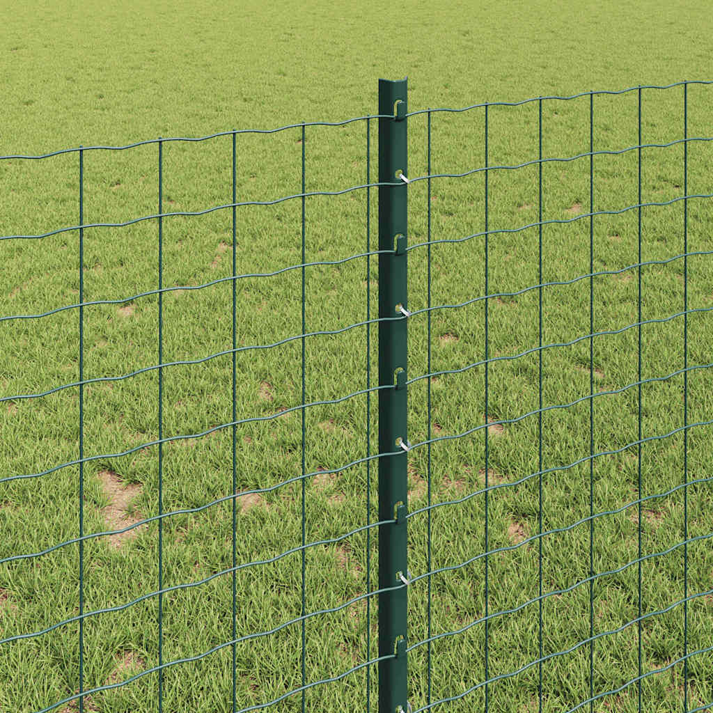 Palo della recinzione 22 pcs Verde 140 cm Acciaio | homemem39