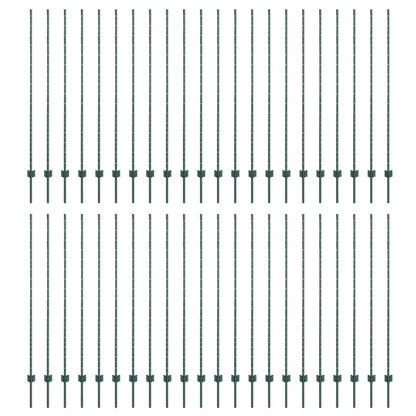 Palo della recinzione 44 pcs Verde 200 cm Acciaio | homemem39