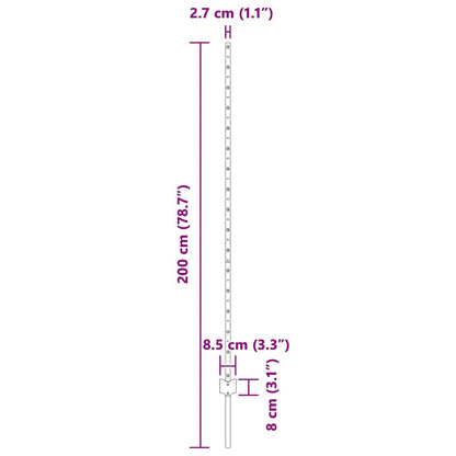 Palo della recinzione 44 pcs Verde 200 cm Acciaio | homemem39