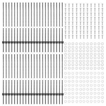 Palo della recinzione 44 pcs Grigio 140 cm Acciaio | homemem39