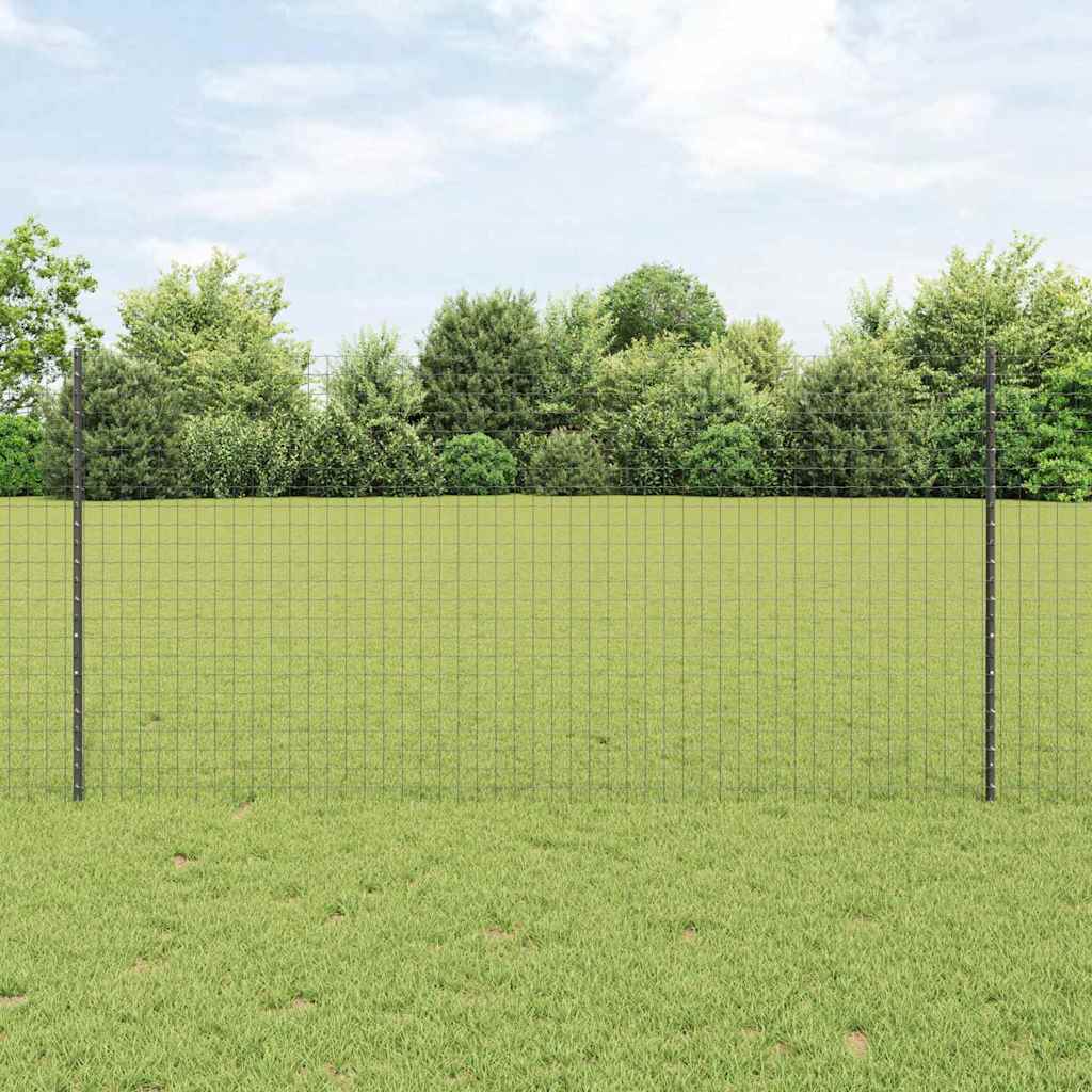 Palo della recinzione 22 pcs Grigio 160 cm Acciaio | homemem39