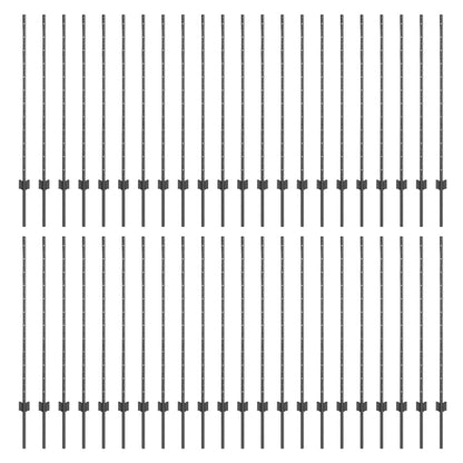 Palo della recinzione 44 pcs Grigio 160 cm Acciaio | homemem39