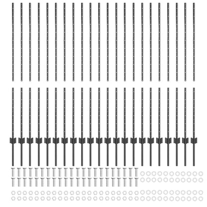 Palo della recinzione 22 pcs Grigio 180 cm Acciaio | homemem39