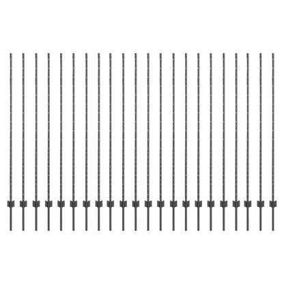Palo della recinzione 22 pcs Grigio 200 cm Acciaio | homemem39