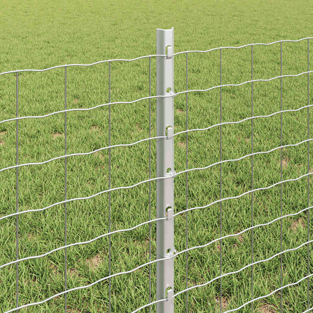 Palo della recinzione 44 pcs Argento 100 cm Acciaio | homemem39