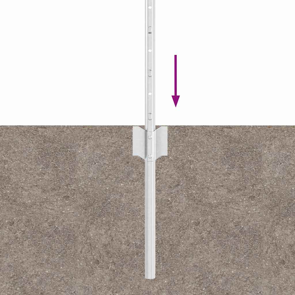 Palo della recinzione 44 pcs Argento 100 cm Acciaio | homemem39