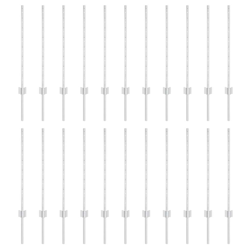 Palo della recinzione 22 pcs Argento 120 cm Acciaio | homemem39