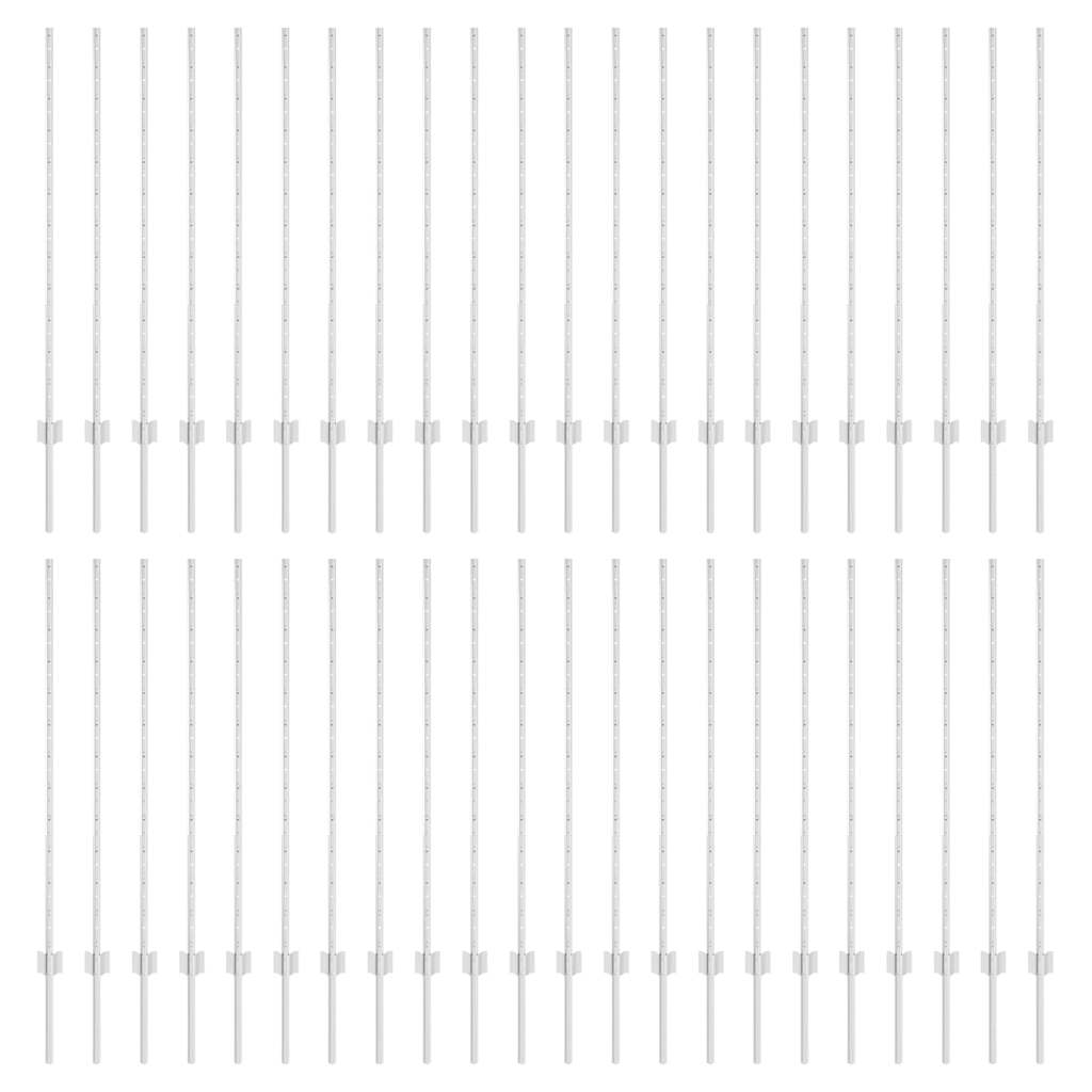 Palo della recinzione 44 pcs Argento 160 cm Acciaio | homemem39
