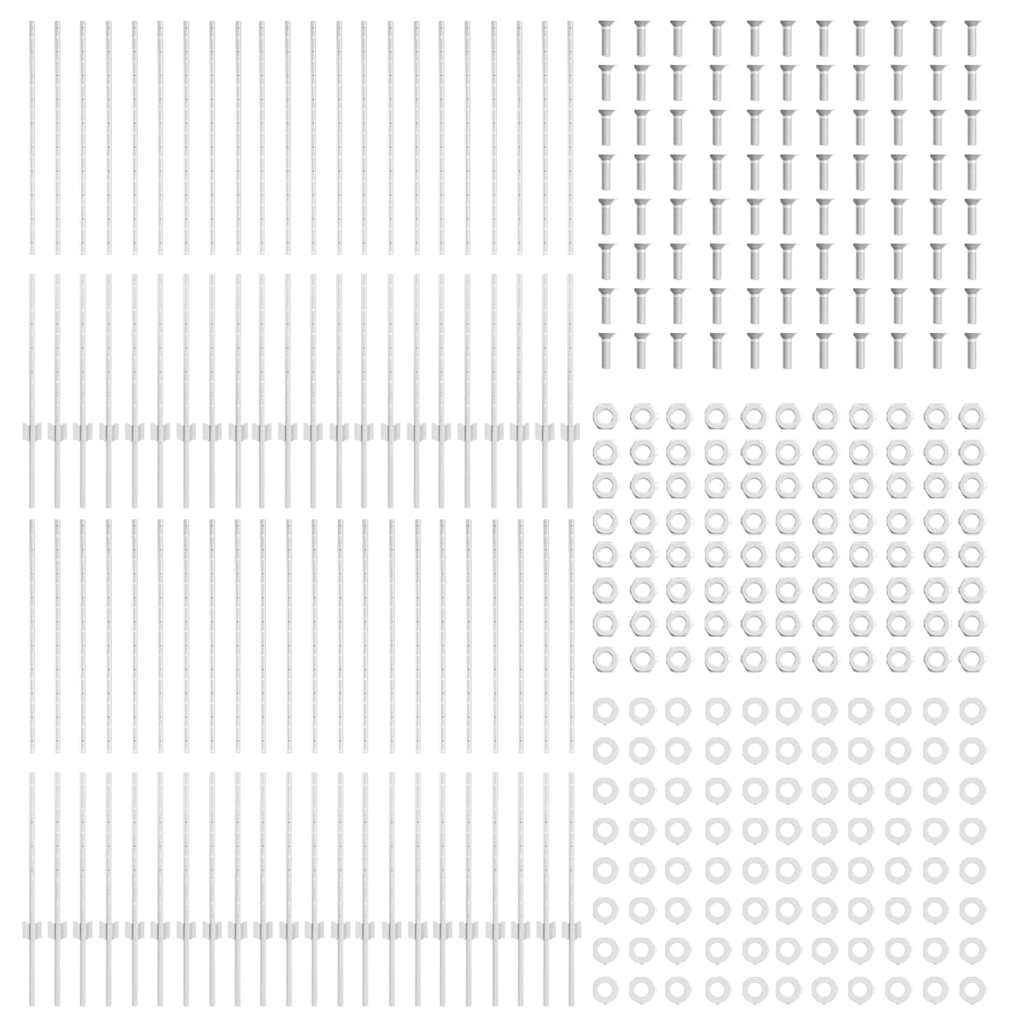 Palo della recinzione 44 pcs Argento 180 cm Acciaio | homemem39