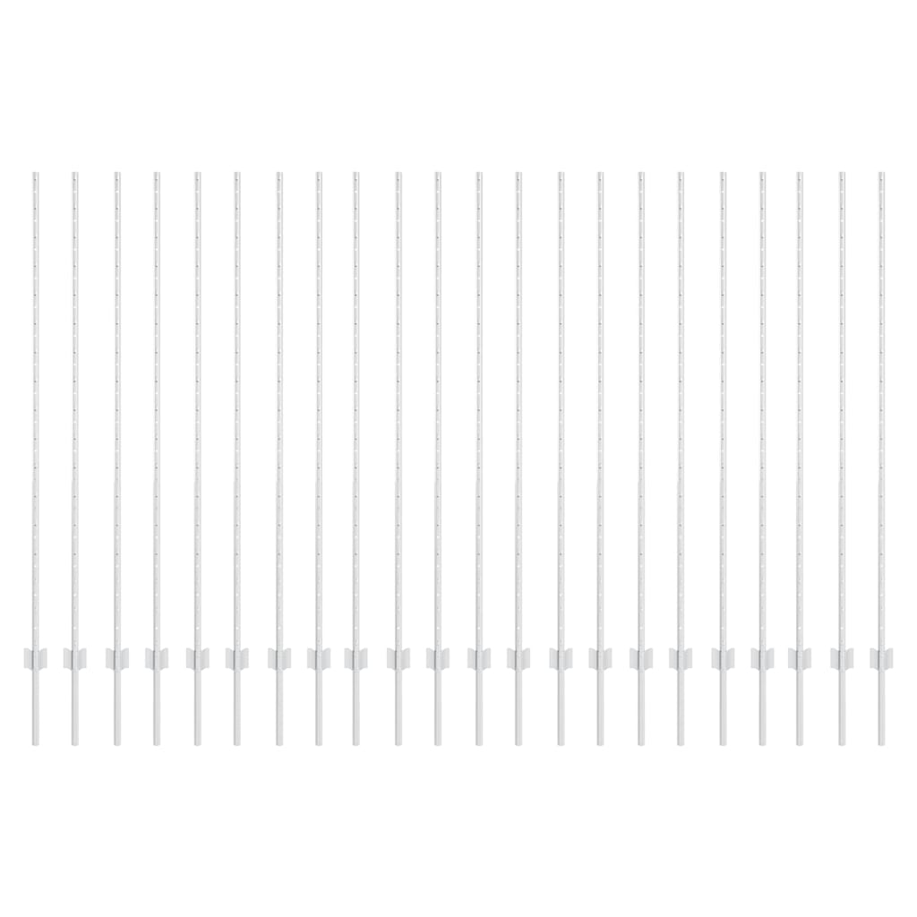 Palo della recinzione 22 pcs Argento 200 cm Acciaio | homemem39