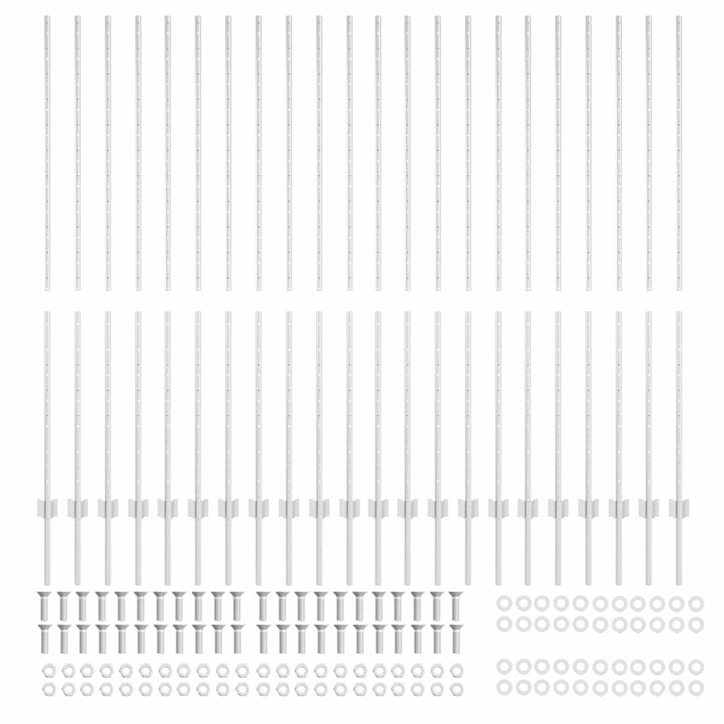 Palo della recinzione 22 pcs Argento 200 cm Acciaio | homemem39