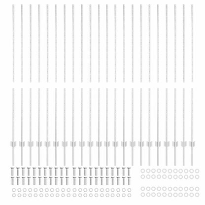 Palo della recinzione 22 pcs Argento 200 cm Acciaio | homemem39