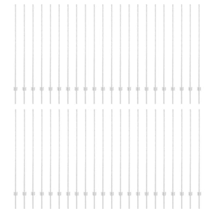 Palo della recinzione 44 pcs Argento 200 cm Acciaio | homemem39