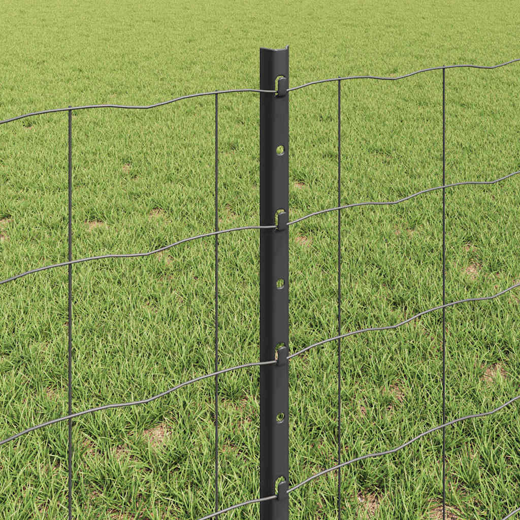 Recinzione con Posto Grigio 0,6 x 50 m Acciaio e PVC