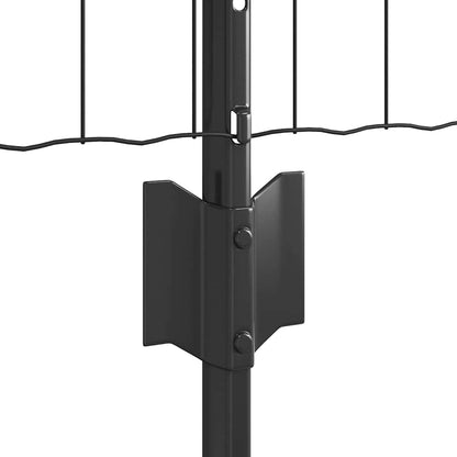 Recinzione con Posto Grigio 0,6 x 50 m Acciaio e PVC