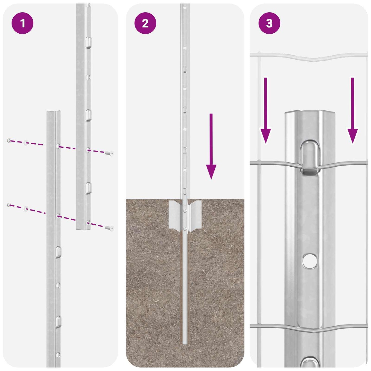 Recinzione con Posto Argento 1,2 x 10 m Acciaio | homemem39