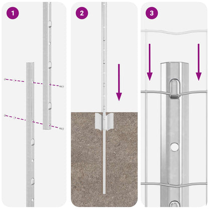 Recinzione con Posto Argento 1,2 x 10 m Acciaio | homemem39
