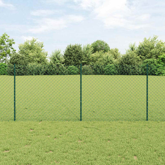 Recinzione a maglie metalliche con palo 25 x 1 m Verde Rete