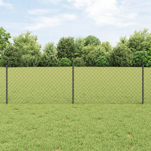 Recinzione a maglie metalliche con palo 25 x 0,6 m Grigio Rete