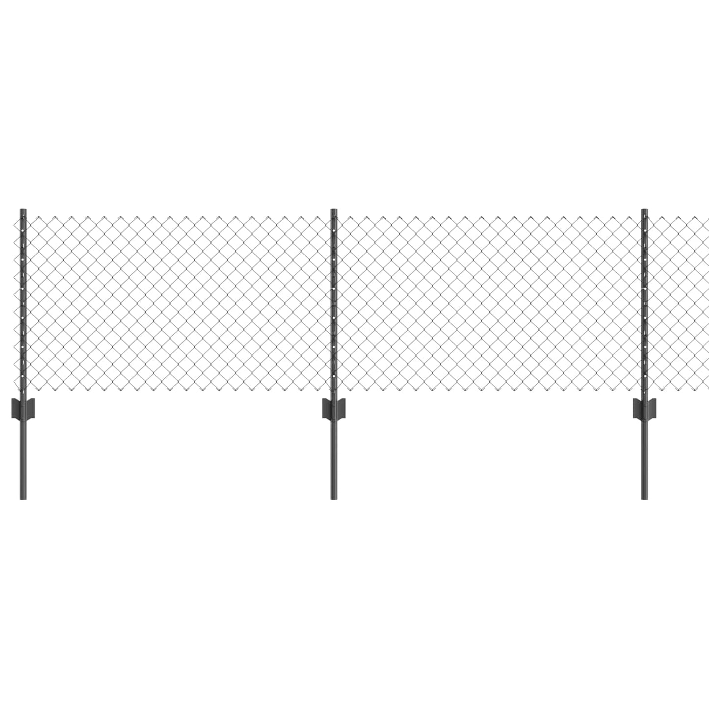 Recinzione con Posto Grigio 0,6 x 25 m Acciaio e PVC