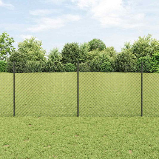 Recinzione a maglie metalliche con palo 25 x 1 m Grigio Rete