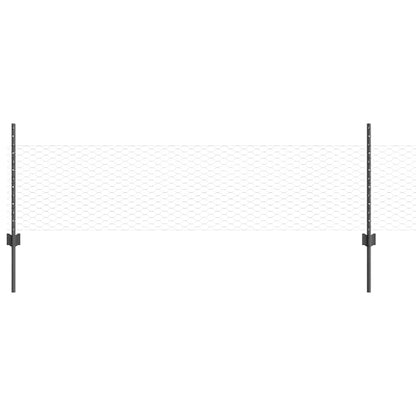 Recinzione con pali. Grigio 0.5 x 10 m Acciaio