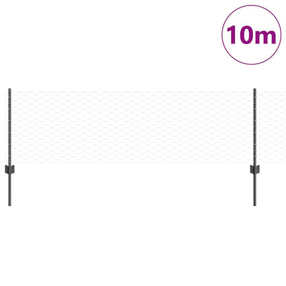 Recinzione con pali. Grigio 0.6 x 10 m Acciaio