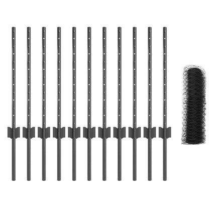 Recinzione con pali. Grigio 0.6 x 25 m Acciaio