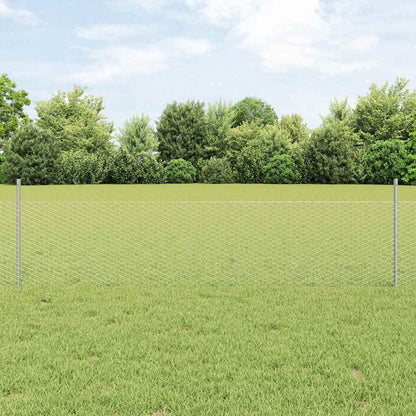 Recinzione con pali. Argento 0.5 x 10 m Acciaio