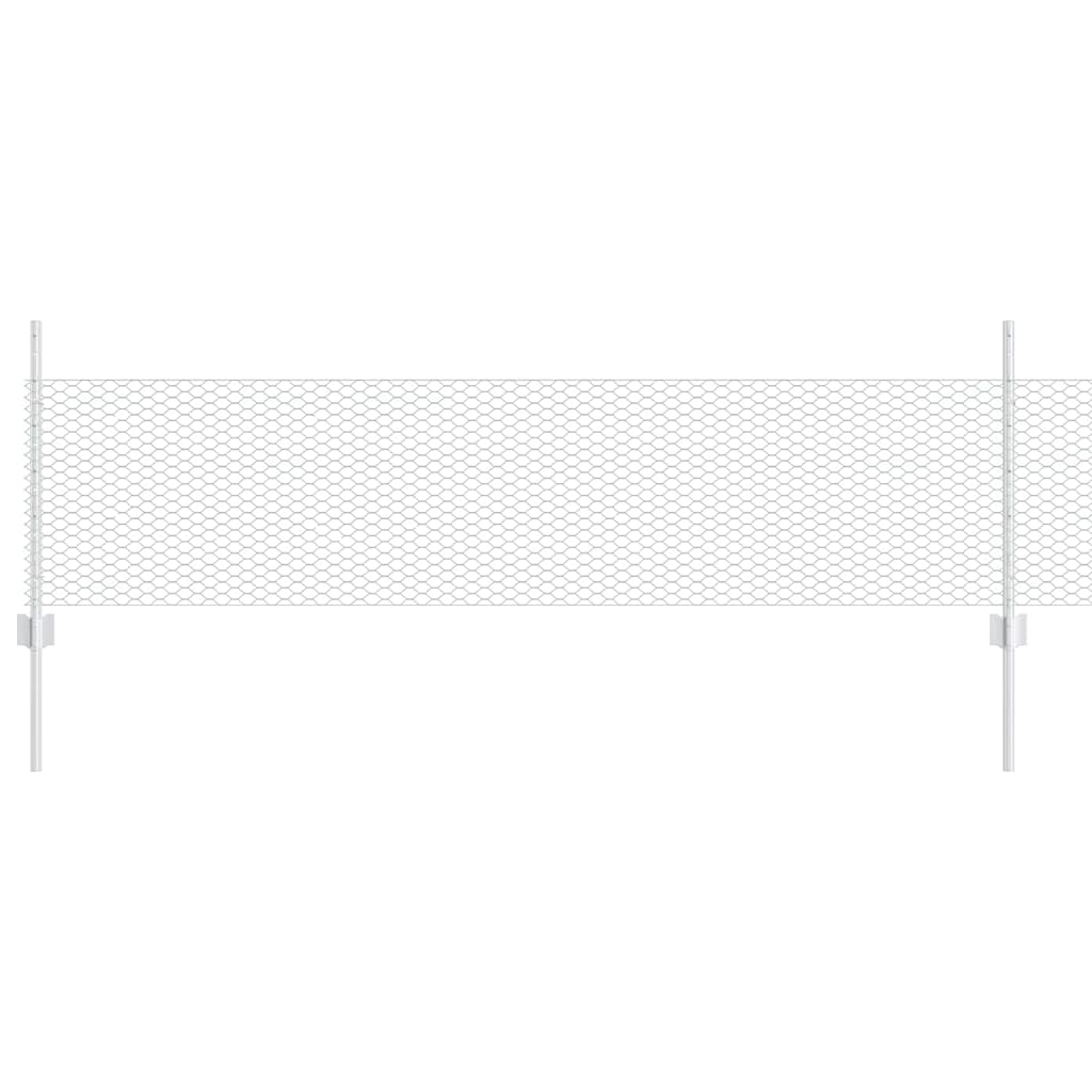 Recinzione con pali. Argento 0.5 x 10 m Acciaio