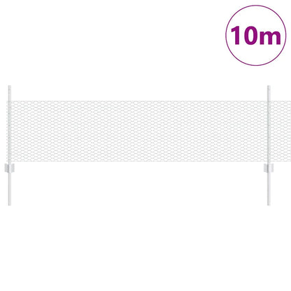 Recinzione con pali. Argento 0.5 x 10 m Acciaio