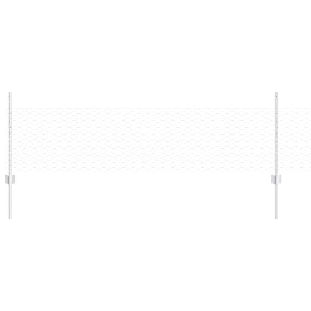 Recinzione con pali. Argento 0.5 x 10 m Acciaio