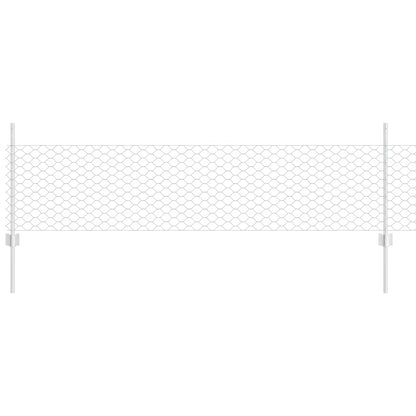 Recinzione con pali. Argento 0.5 x 10 m Acciaio