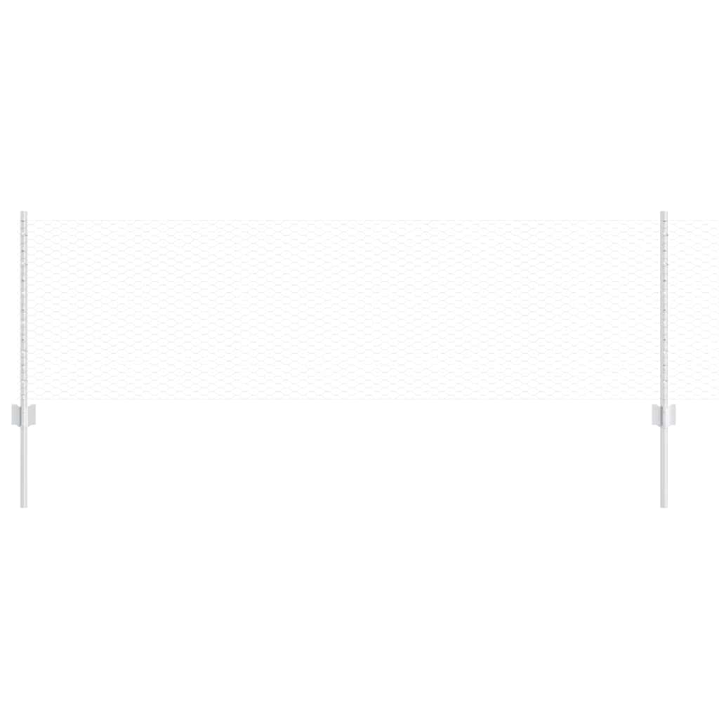 Recinzione con pali. Argento 0.6 x 10 m Acciaio