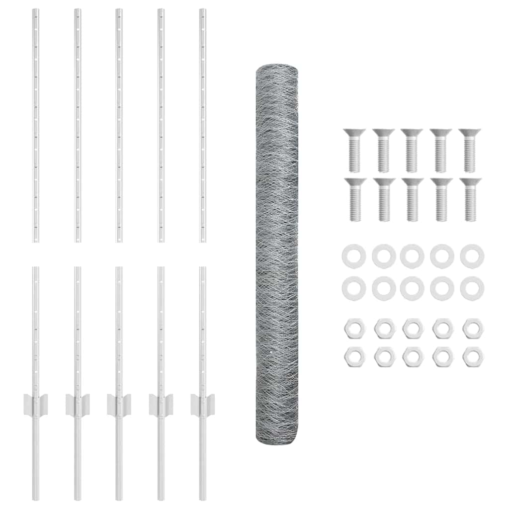 Recinzione con Posto Argento 1 x 10 m Acciaio