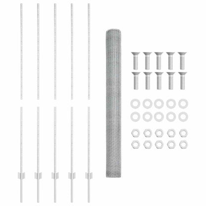 Recinzione con Posto Argento 1,6 x 10 m Acciaio