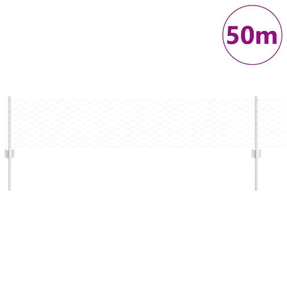 Recinzione con pali. Argento 0.4 x 50 m Acciaio