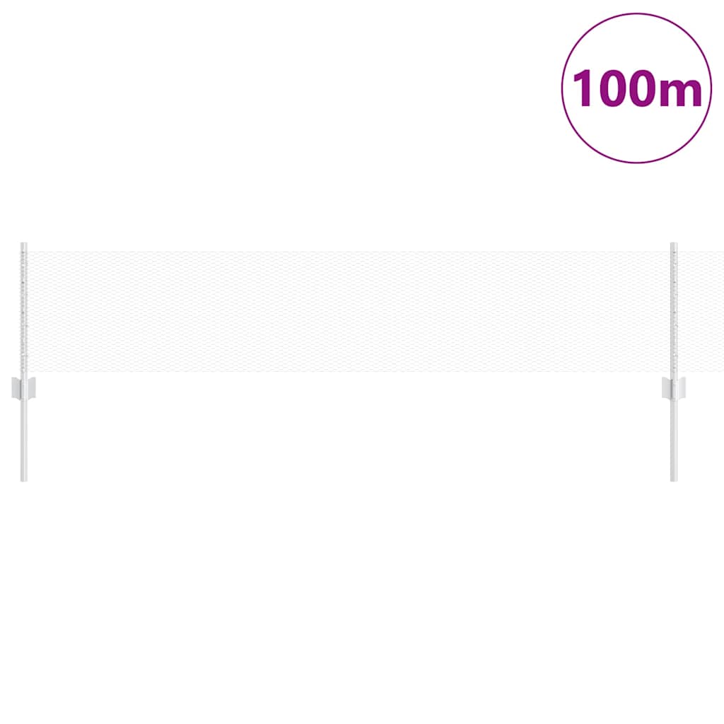 Recinzione con pali. Argento 0.4 x 100 m Acciaio