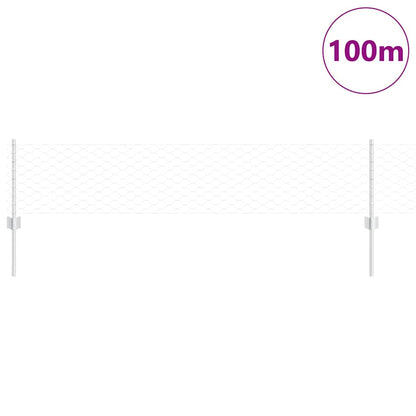 Recinzione con pali. Argento 0.4 x 100 m Acciaio
