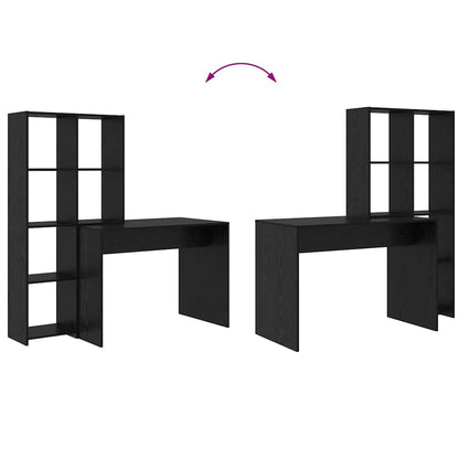 Scrivania Rovere nero 138.5 x 55 x 143 cm Legno multistrato