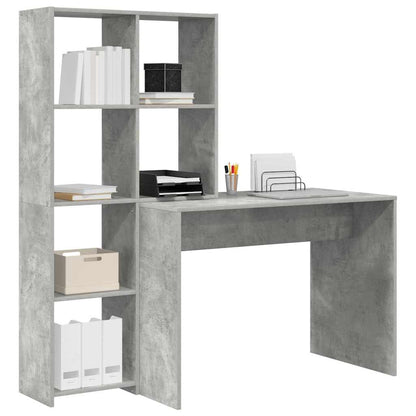 Scrivania Grigio cemento 138.5 x 55 x 143 cm Legno multistrato