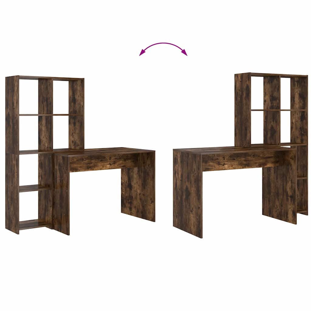 Scrivania Rovere fumo 138.5 x 55 x 143 cm Legno multistrato