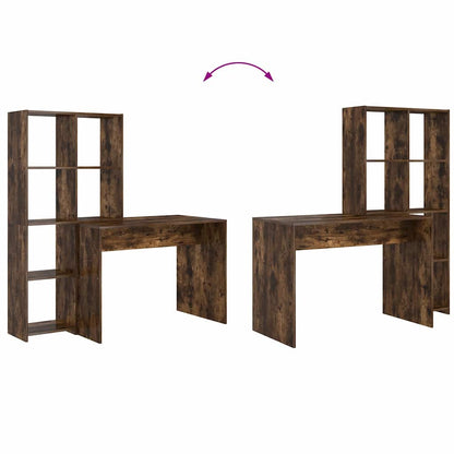 Scrivania Rovere fumo 138.5 x 55 x 143 cm Legno multistrato