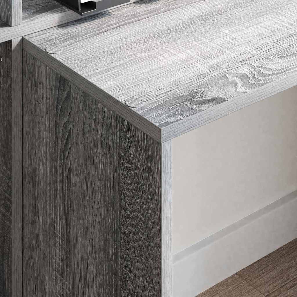 Scrivania Grigio sonoma 138.5 x 55 x 143 cm Legno multistrato
