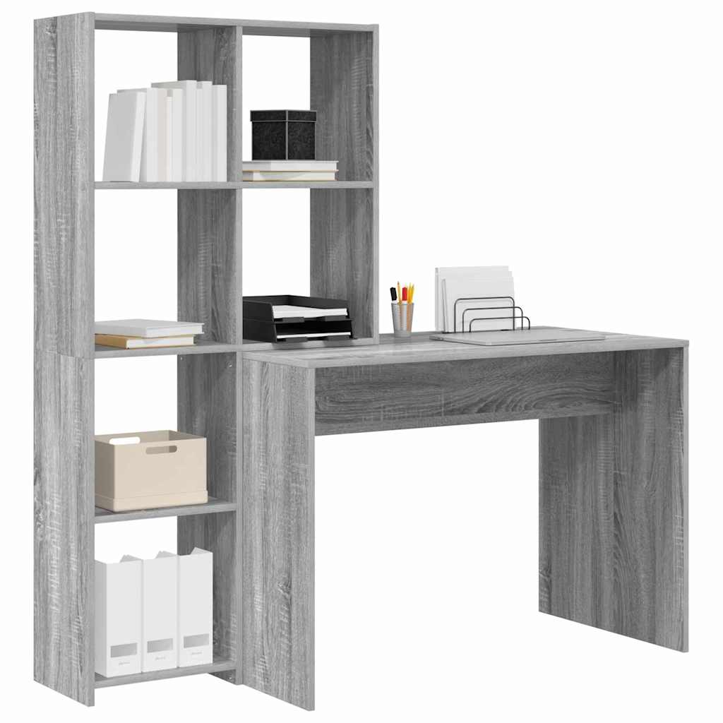 Scrivania Grigio sonoma 138.5 x 55 x 143 cm Legno multistrato