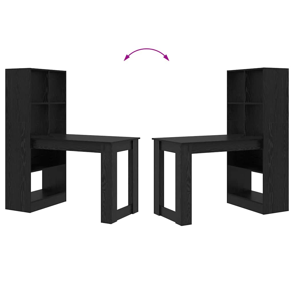 Scrivania Rovere nero 122 x 67 x 145 cm Legno multistrato