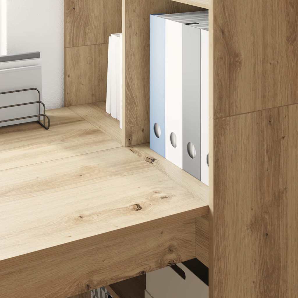 Scrivania con lo scaffale rovere artigianale 122 x 67 x 145 cm
