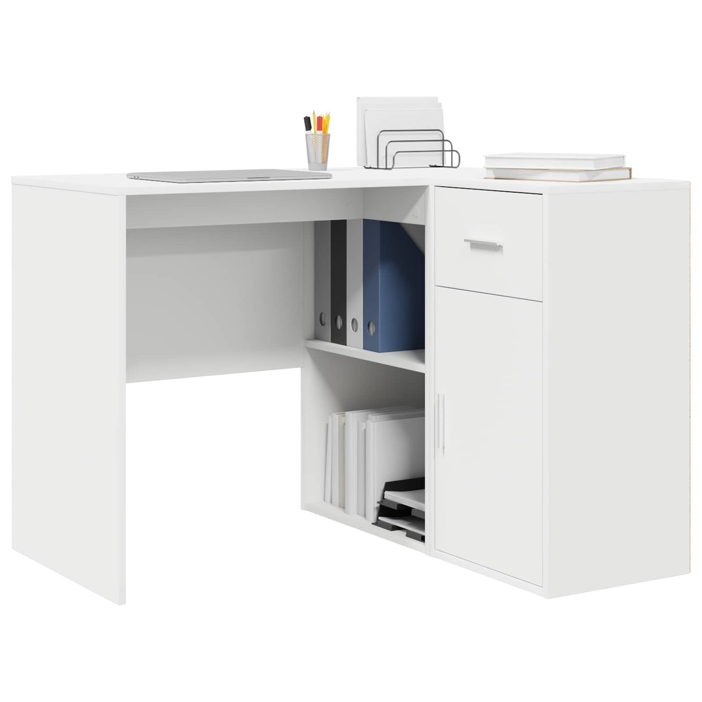 Scrivania ad angolo con cassetto Bianco 102 x 88 x 75 cm