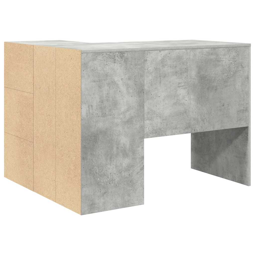 Scrivania ad angolo Grigio cemento 102 x 88 x 75 cm | homemem39